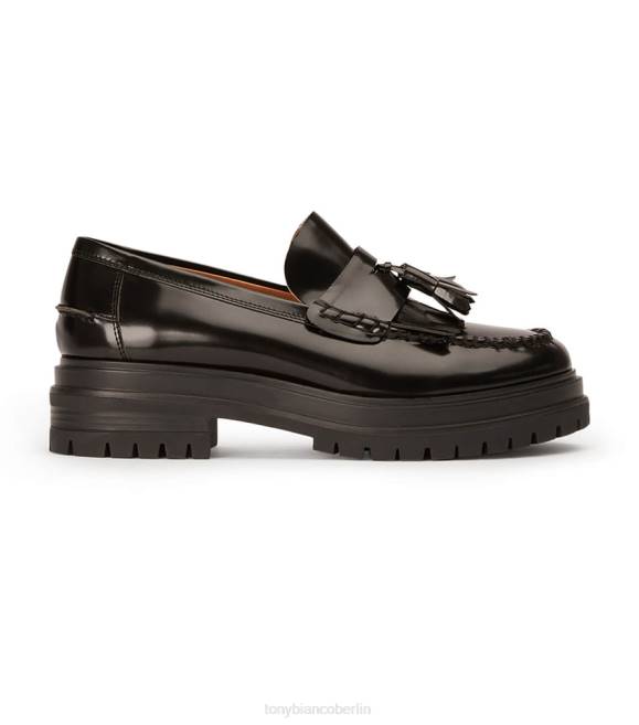 Slipper| de Tony Bianco Frauen Weiden-Freizeitschuhe Schwarz hochglänzend 4624589